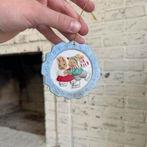 Vintage bunny Christmas ornament